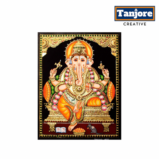 TANJORE PAINTING YELLOW DHOTHI GANESHA