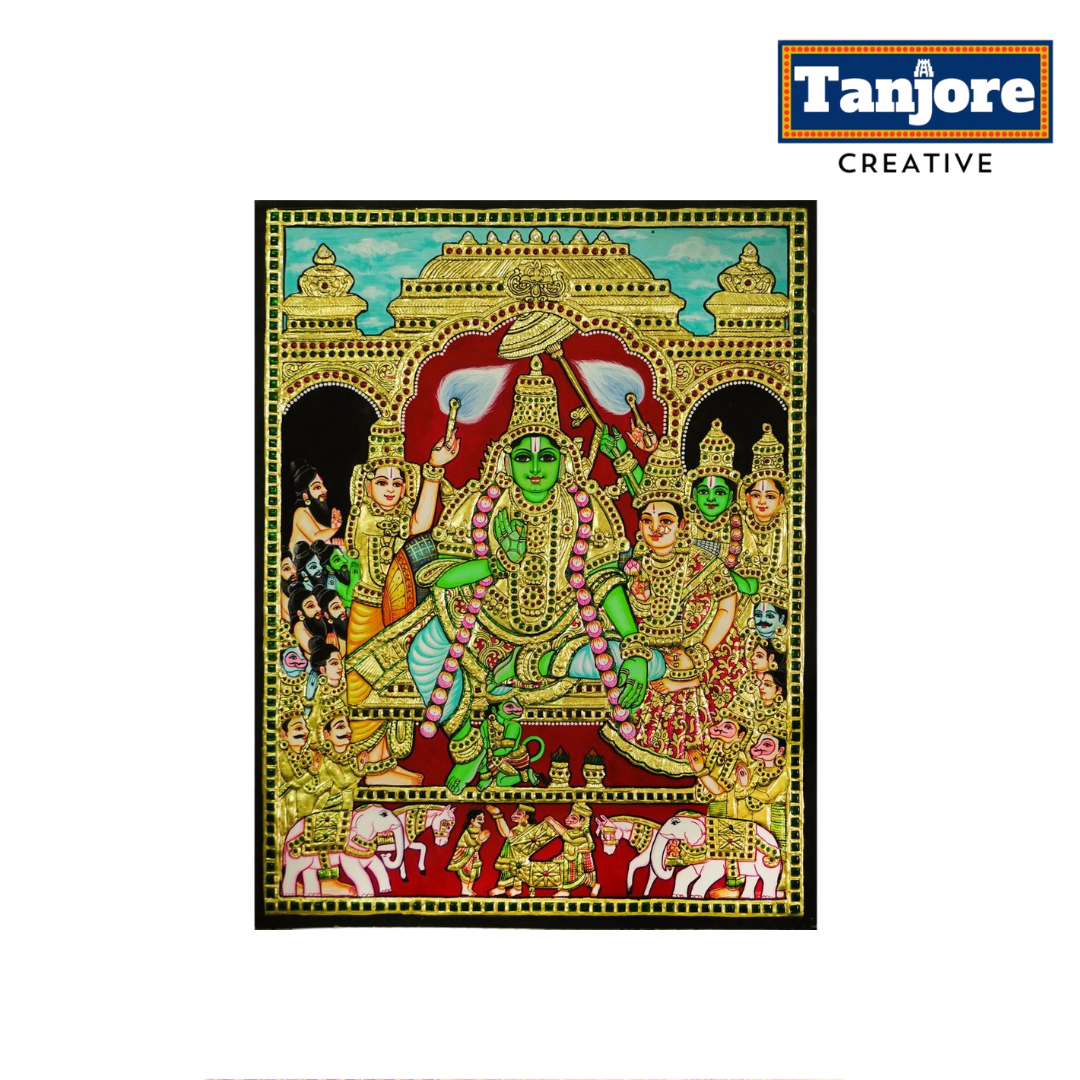 TANJORE PAINTING RAMAR PATTABHISHEKA