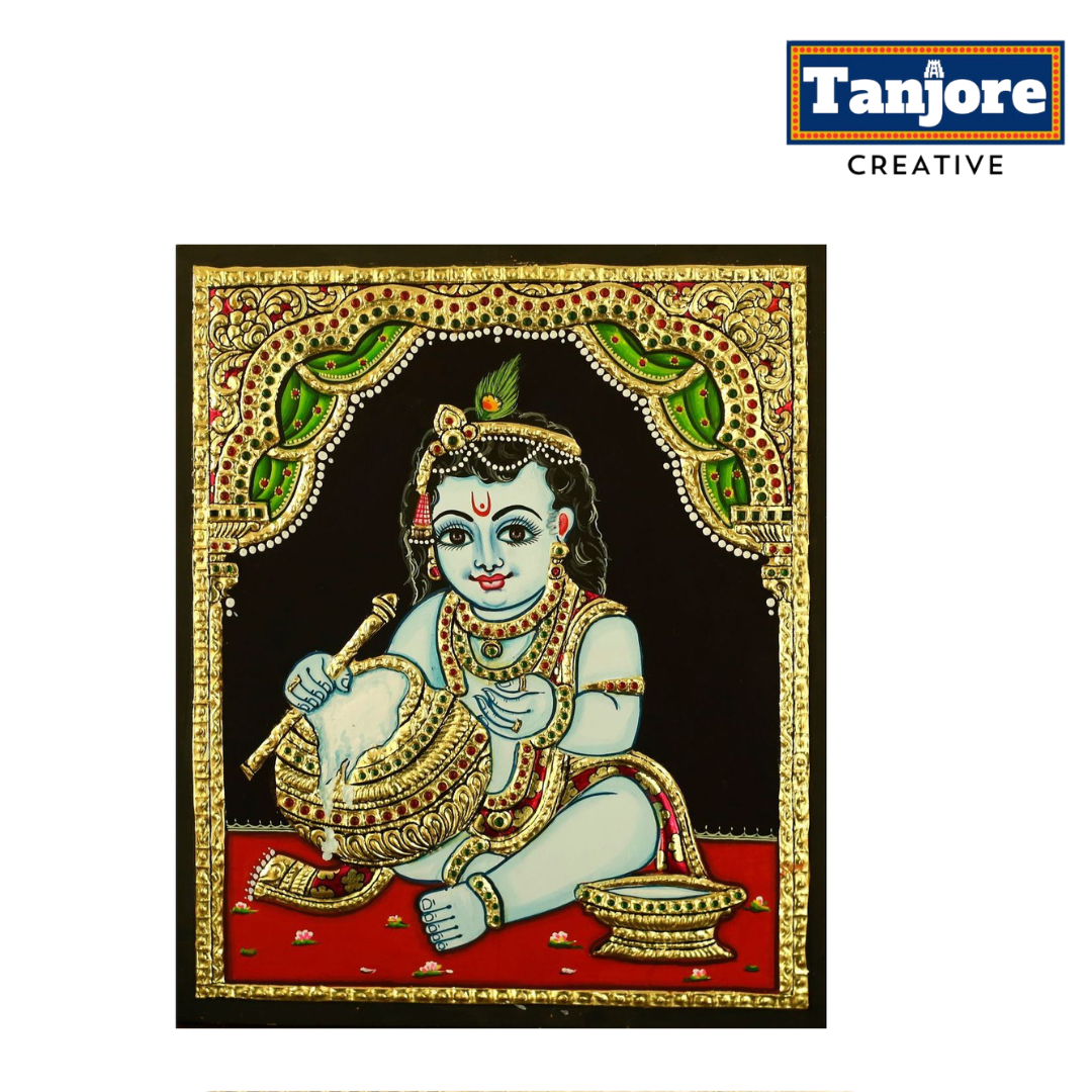 TANJORE PAINTING BUTTER KRISHNA