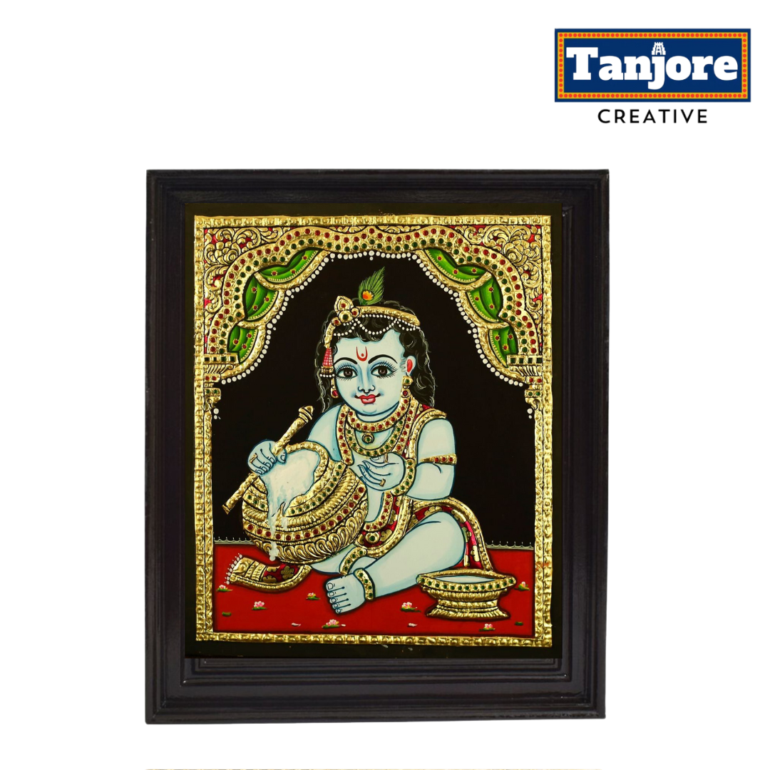 TANJORE PAINTING BUTTER KRISHNA