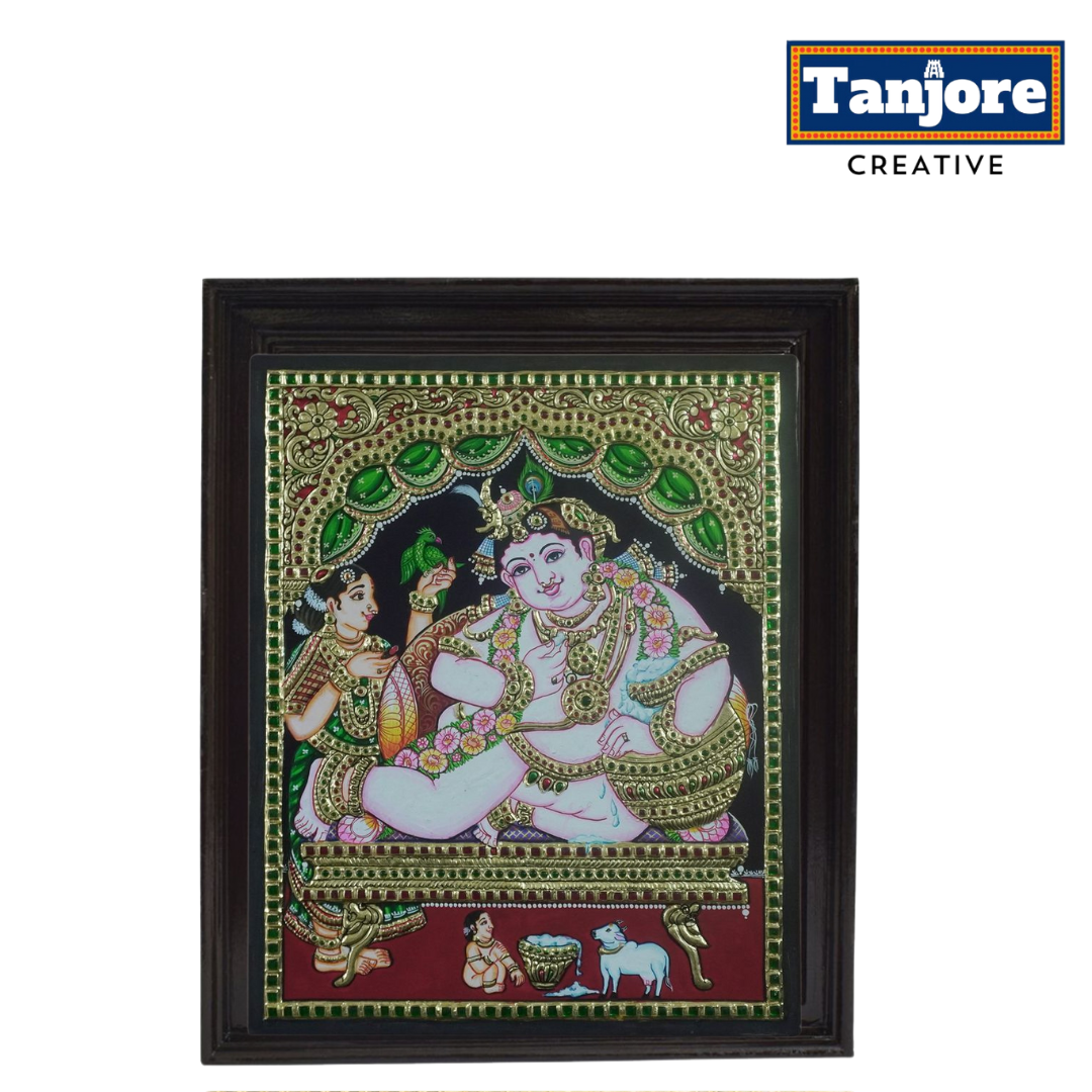 Tanjore Painting Butter Krishna