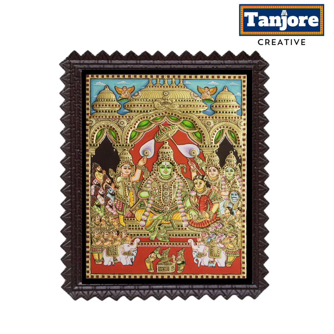 TANJORE PAINTING RAMAR PATTABISEKAM 3D Embossed