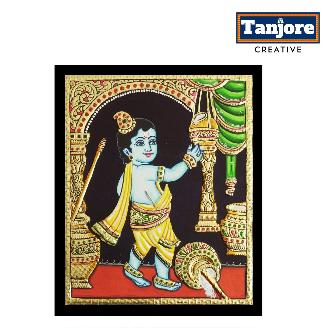 TANJORE PAINTING BUTTER KRISHNA