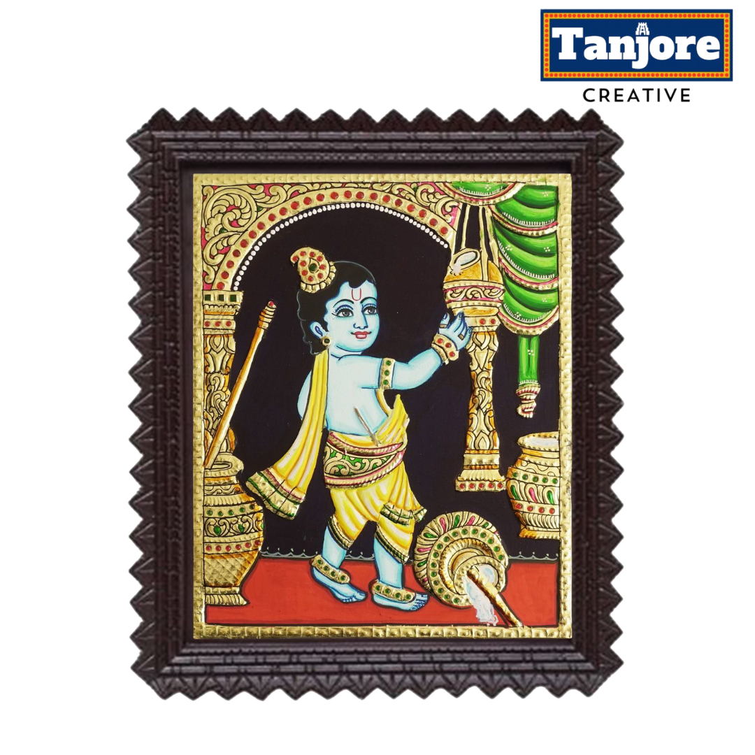 TANJORE PAINTING BUTTER KRISHNA