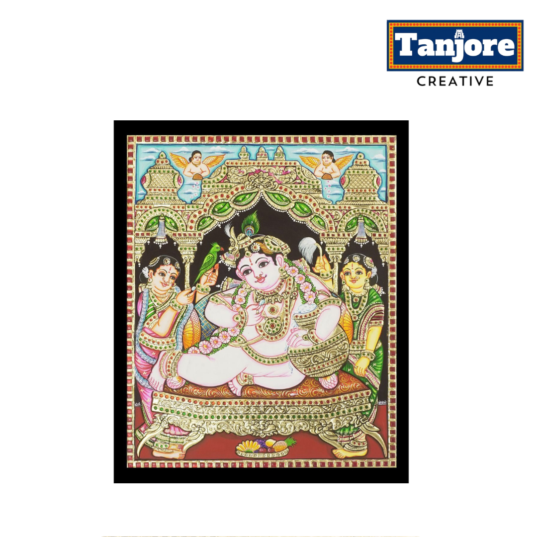 TANJORE PAINTING BUTTER KRISHNA