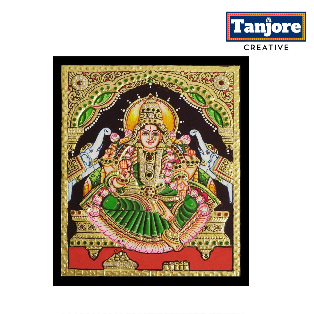 TANJORE PAINTING GAJA LAKSHMI