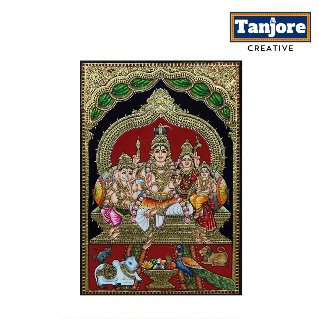 TANJORE PAINTING SHIVA FAMILY