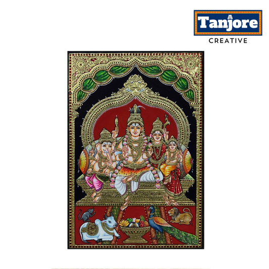 TANJORE PAINTING SHIVA FAMILY