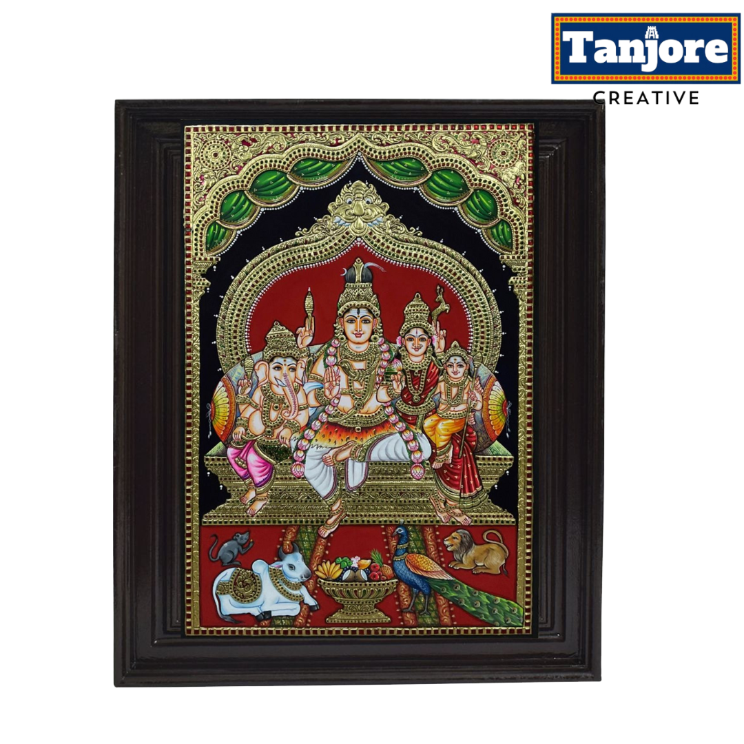 TANJORE PAINTING SHIVA FAMILY