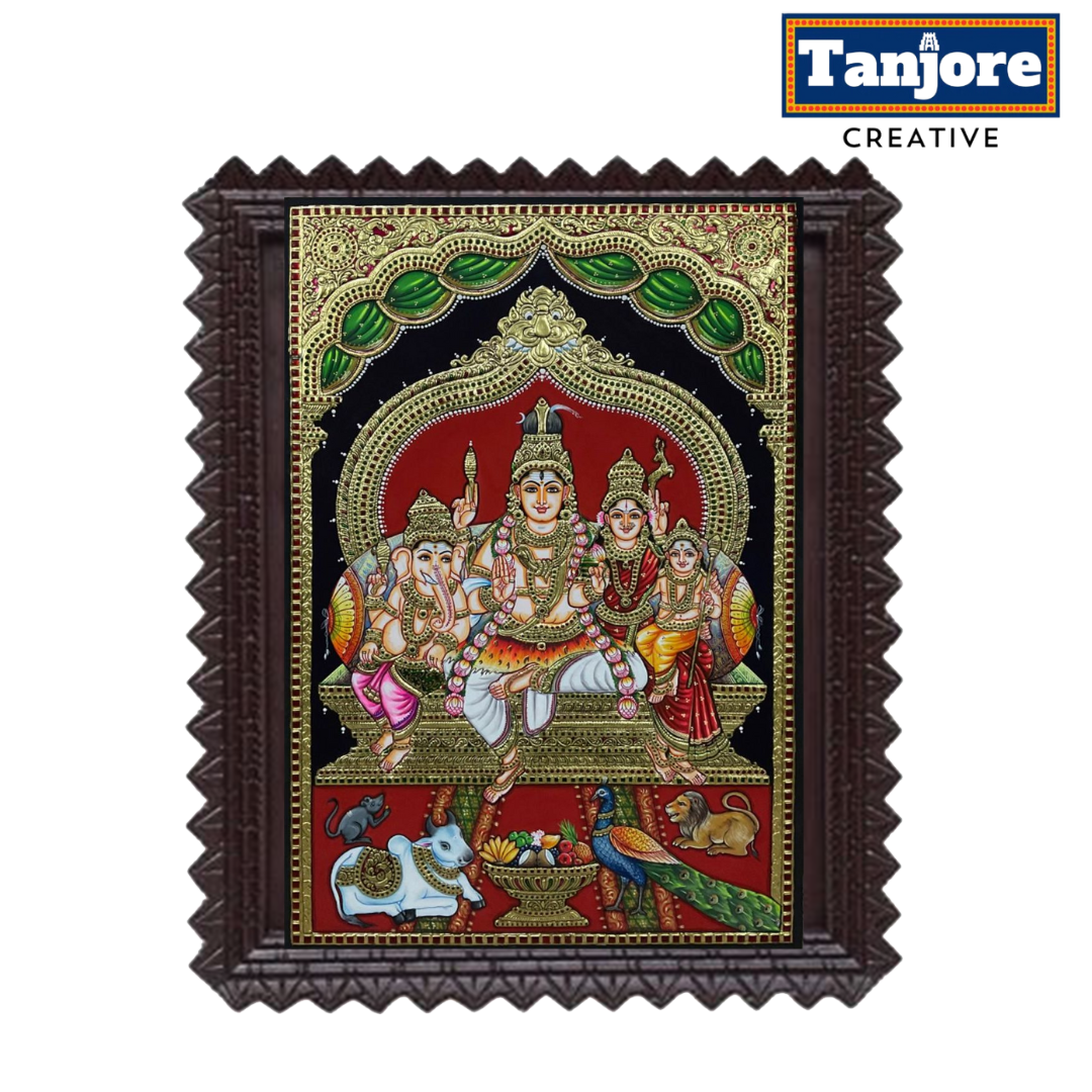 TANJORE PAINTING SHIVA FAMILY