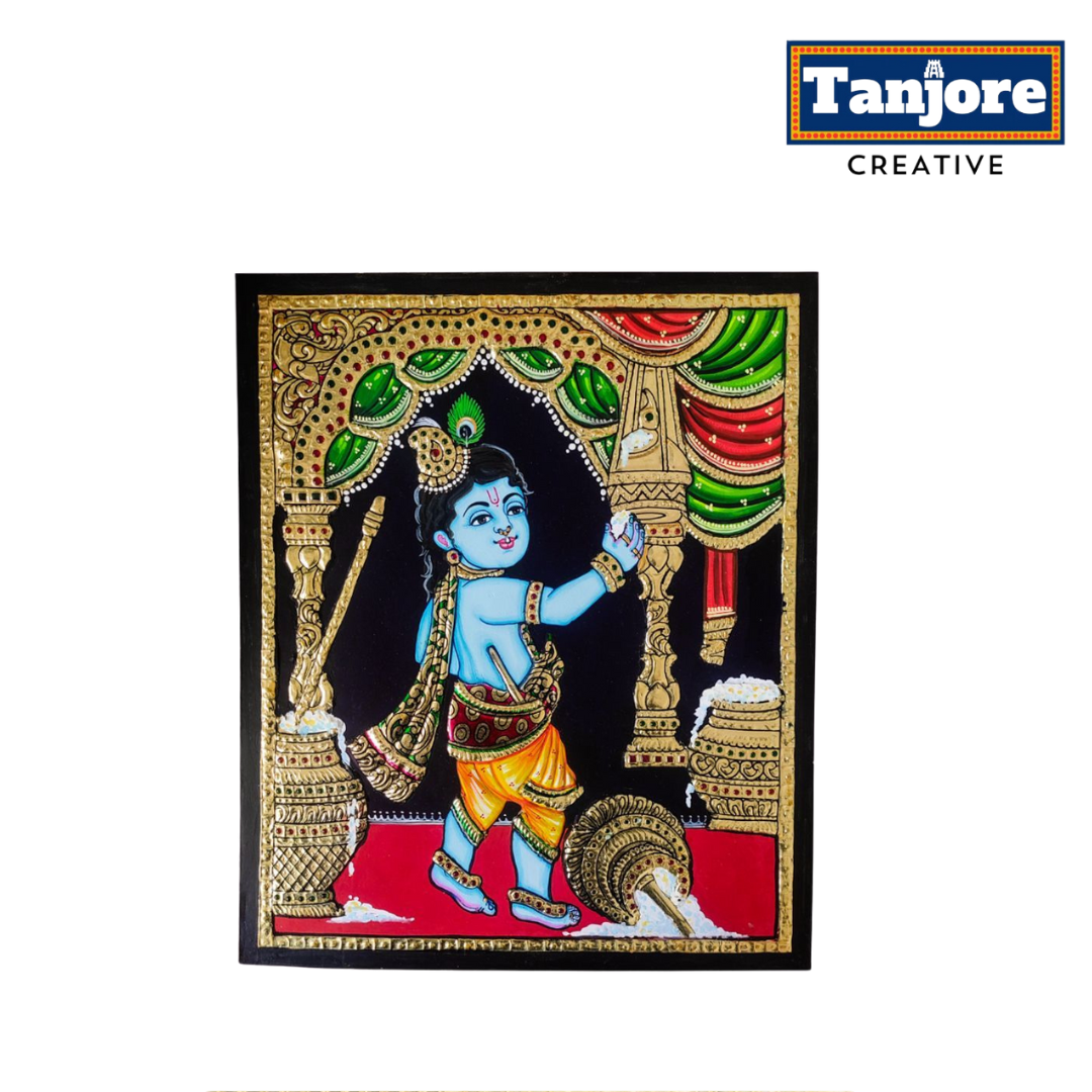 TANJORE PAINTING BUTTER KRISHNA