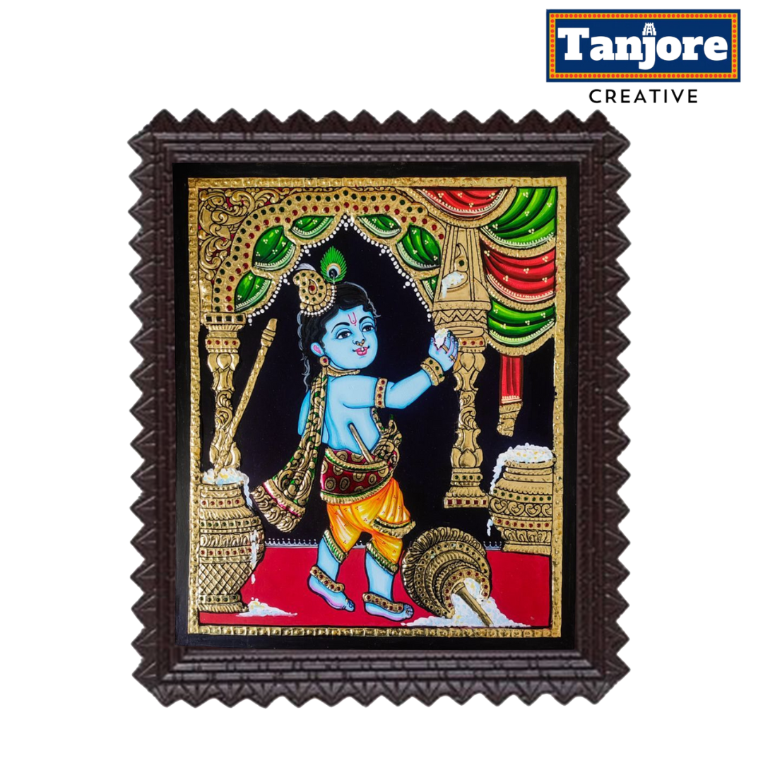 TANJORE PAINTING BUTTER KRISHNA