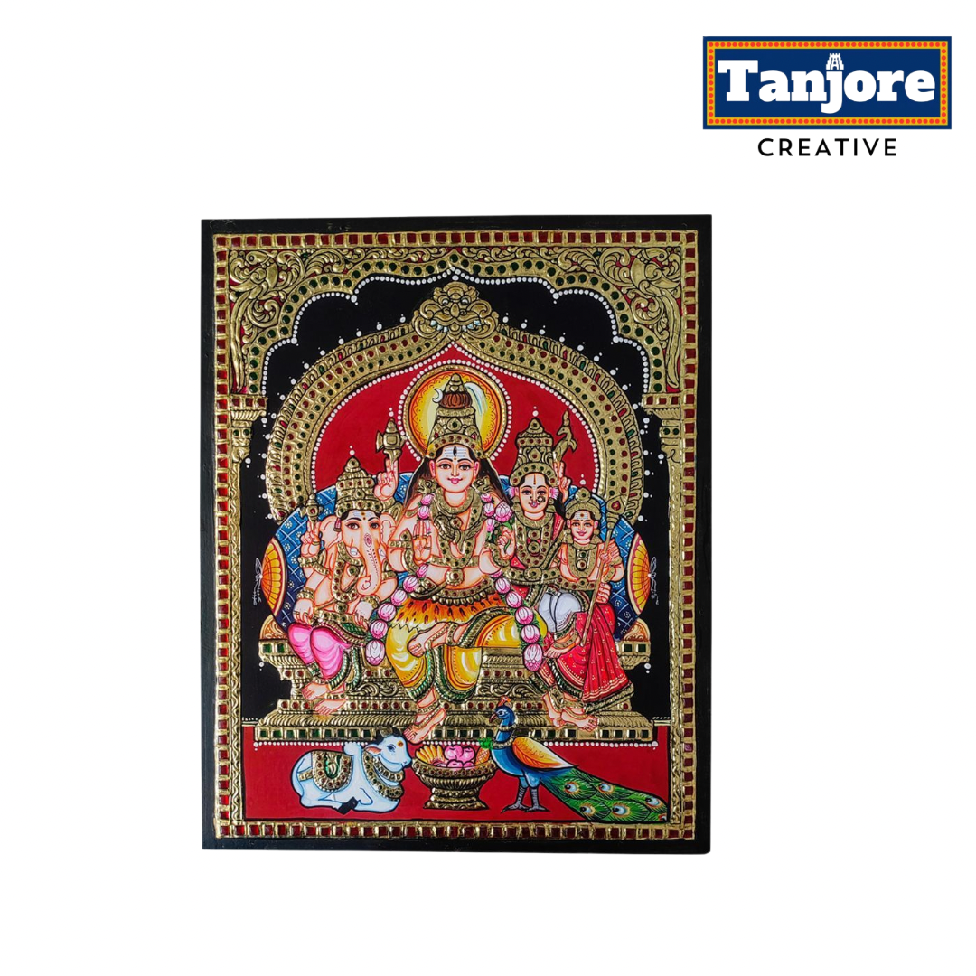 TANJORE PAINTING SHIVA FAMILY