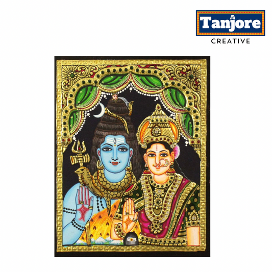 TANJORE PAINTING SHIVA FAMILY