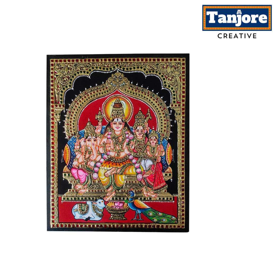 TANJORE PAINTING SHIVA FAMILY