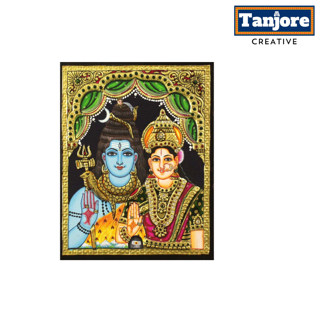 TANJORE PAINTING SHIVA FAMILY