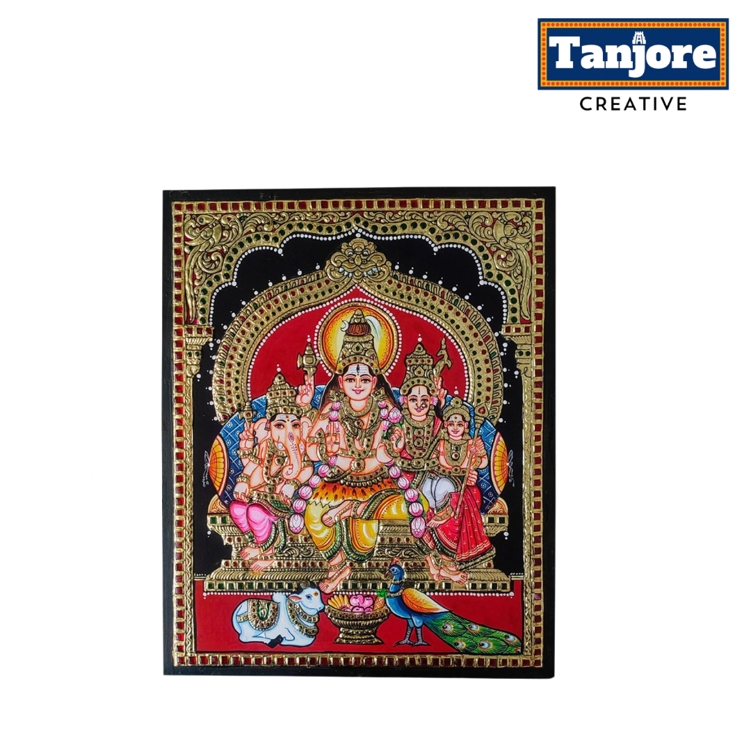 TANJORE PAINTING SHIVA FAMILY