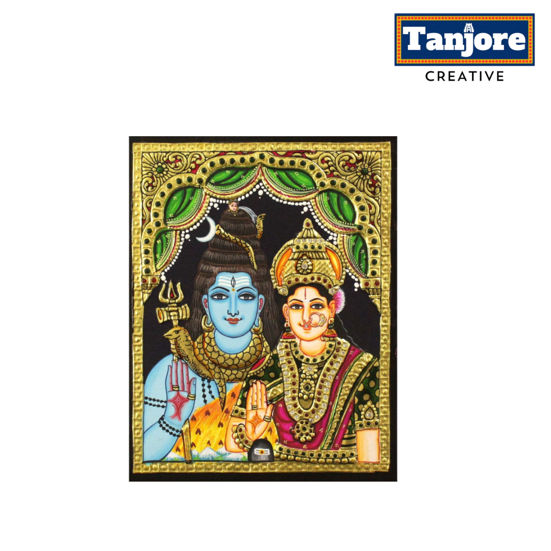 TANJORE PAINTING SHIVA FAMILY