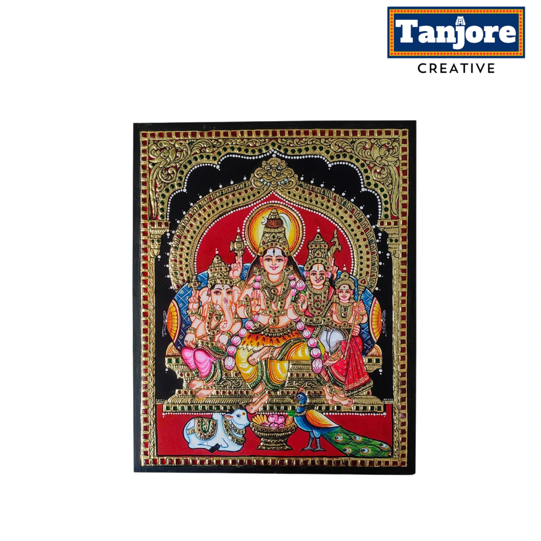 TANJORE PAINTING SHIVA FAMILY