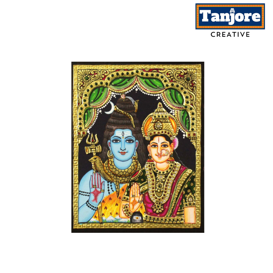 TANJORE PAINTING SHIVA FAMILY