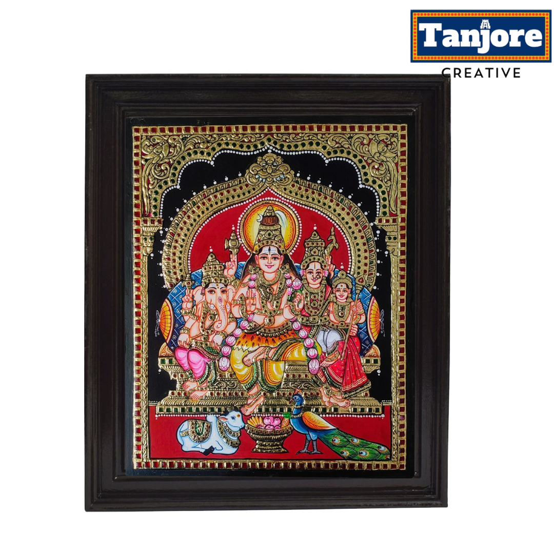 TANJORE PAINTING SHIVA FAMILY