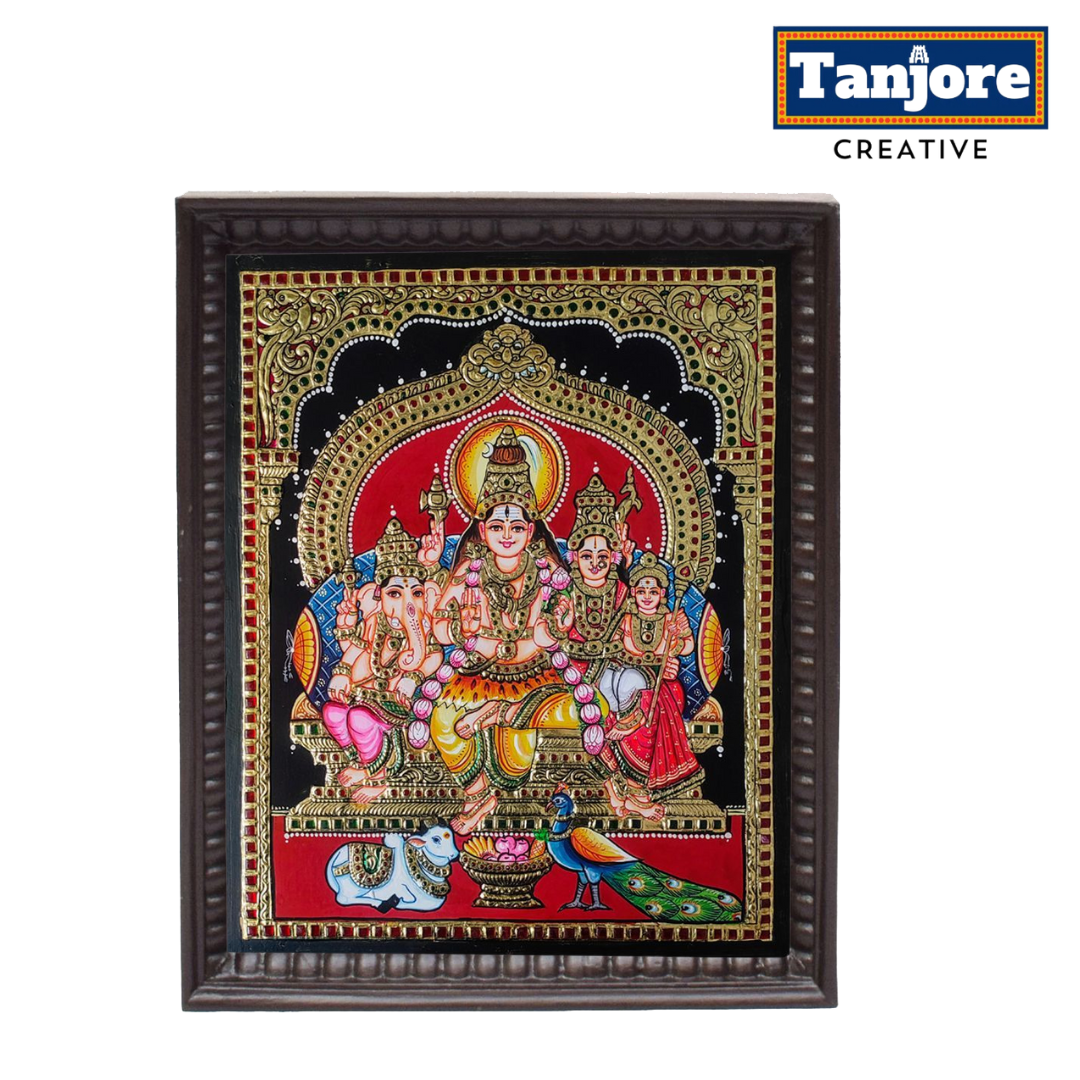 TANJORE PAINTING SHIVA FAMILY