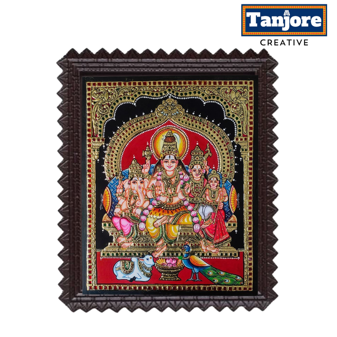 TANJORE PAINTING SHIVA FAMILY