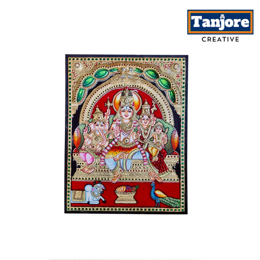 TANJORE PAINTING SHIVA FAMILY