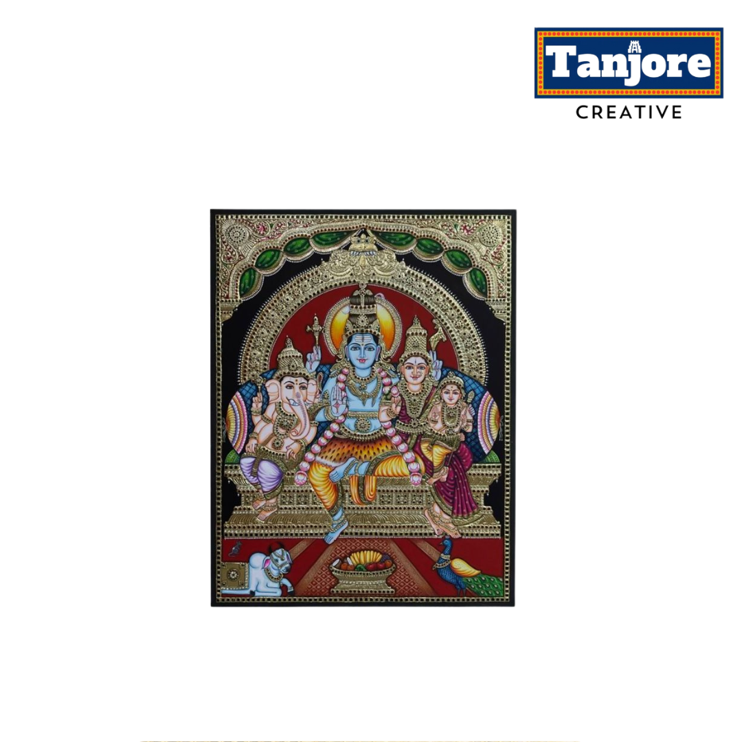 TANJORE PAINTING SHIVA FAMILY