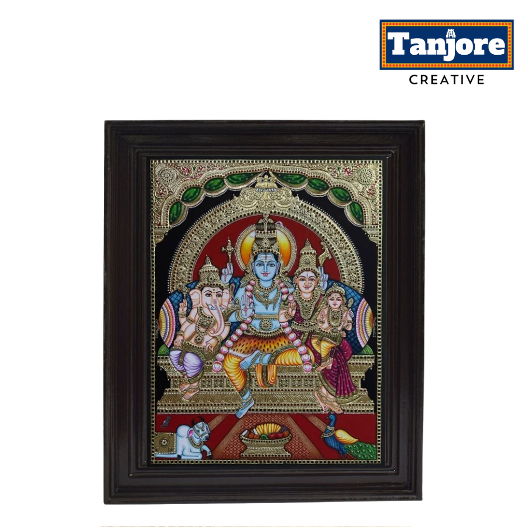 TANJORE PAINTING SHIVA FAMILY