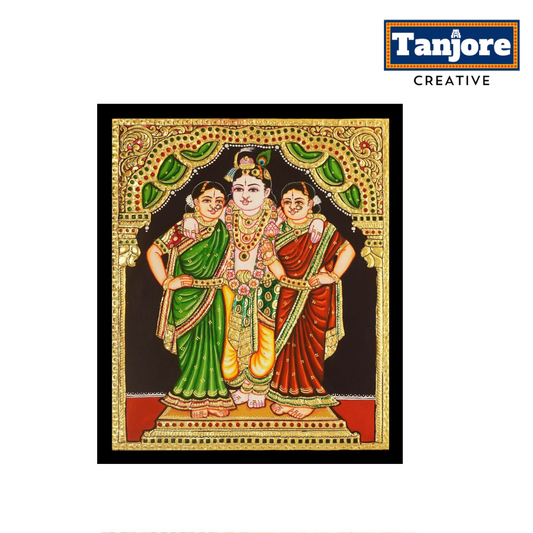 TANJORE PAINTING RUKUMAI BAMA KRISHNA