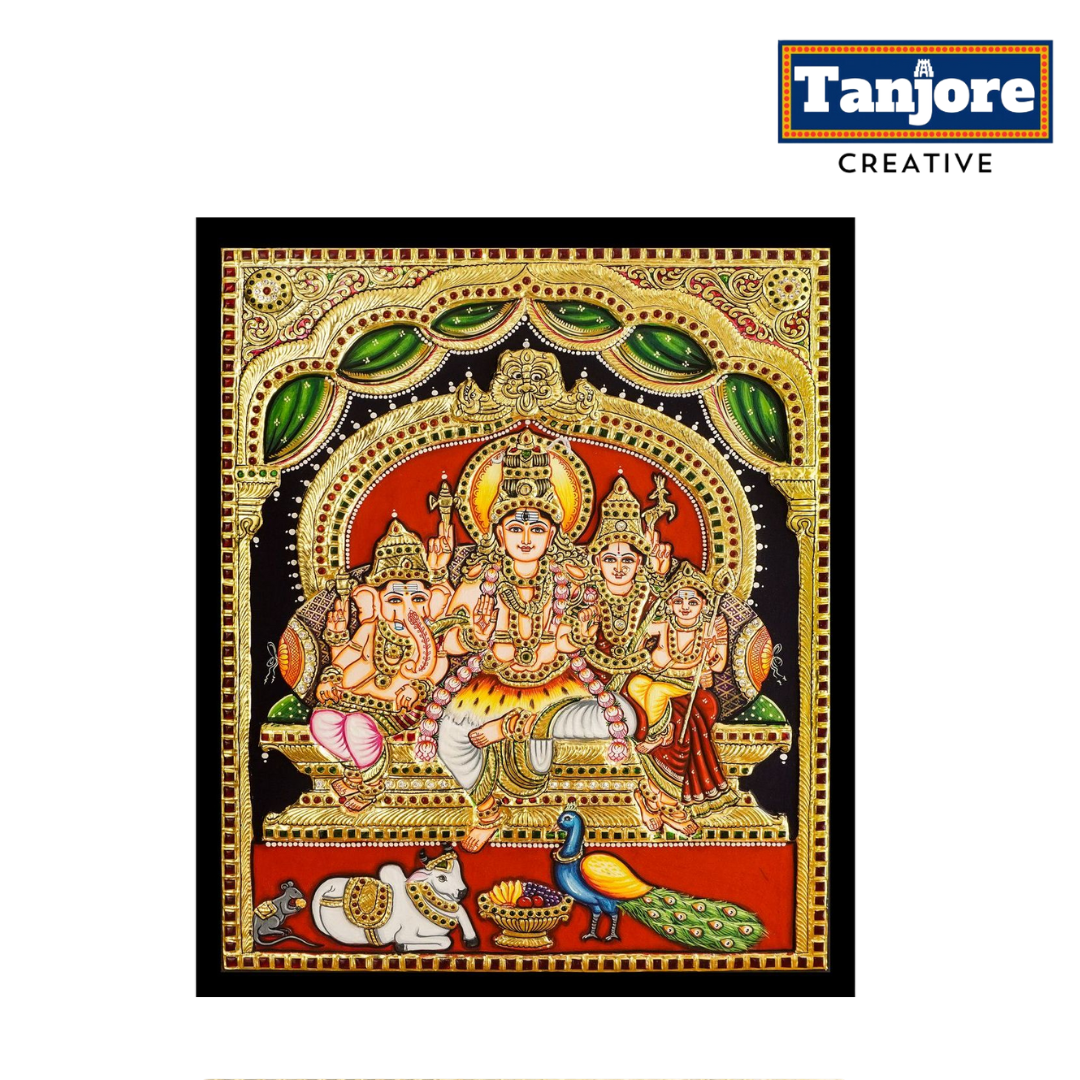 TANJORE PAINTING SHIVA FAMILY