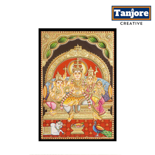 TANJORE PAINTING SHIVA FAMILY