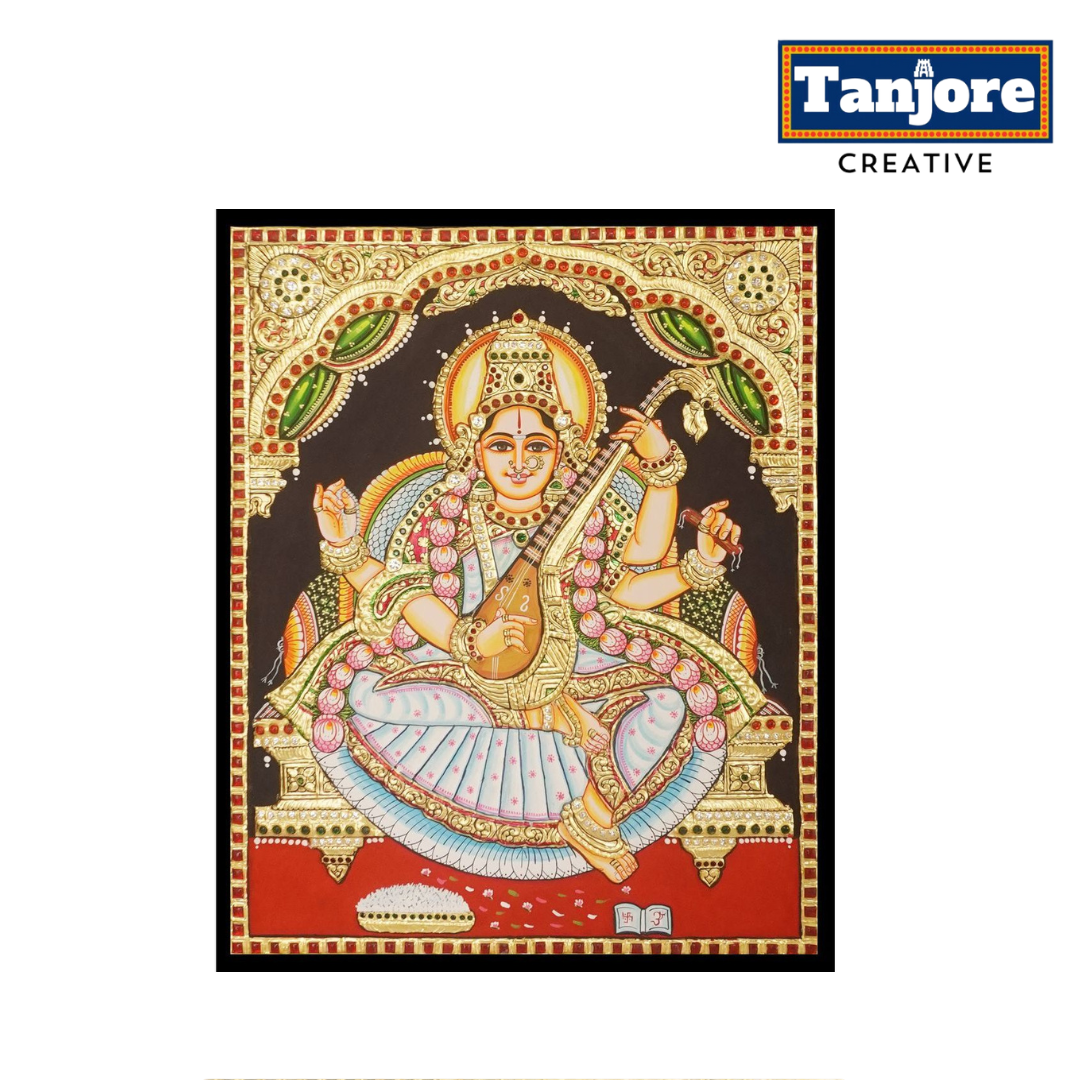 TANJORE PAINTING SARASWATHI