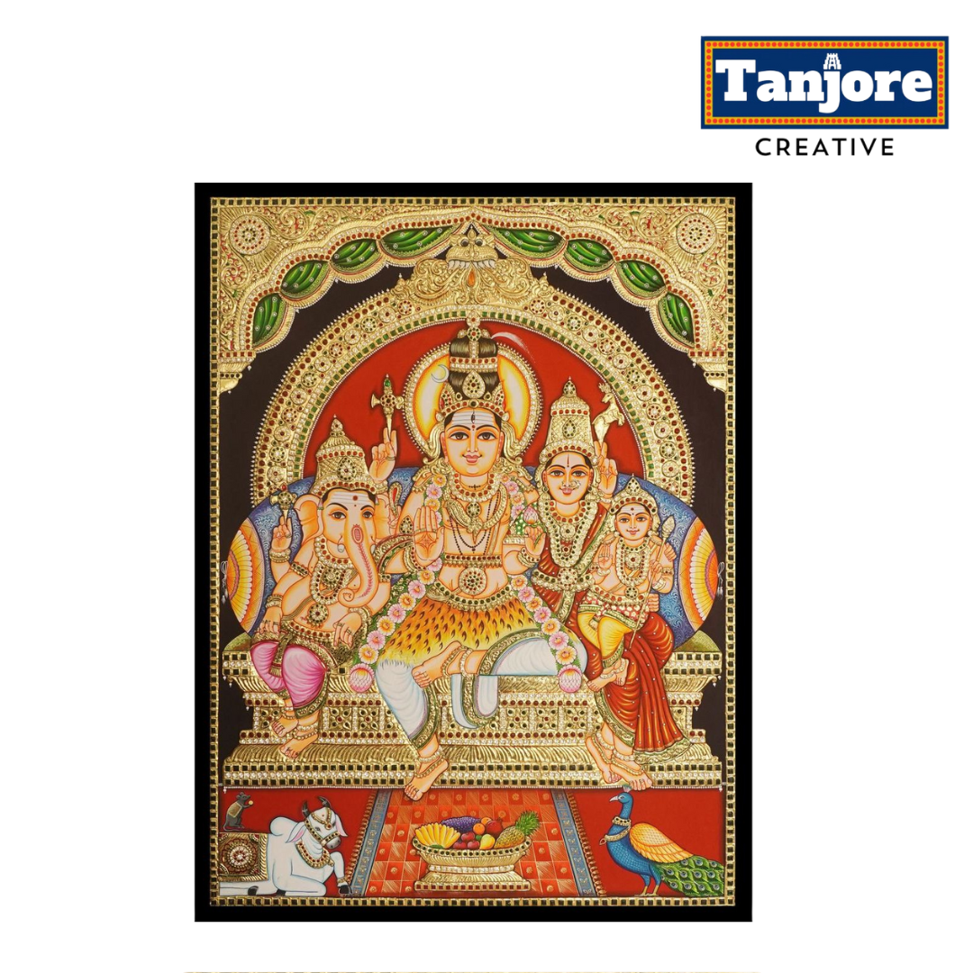 TANJORE PAINTING SHIVA FAMILY