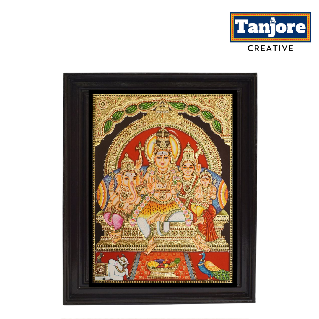 TANJORE PAINTING SHIVA FAMILY