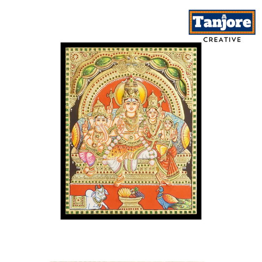 TANJORE PAINTING SHIVA FAMILY