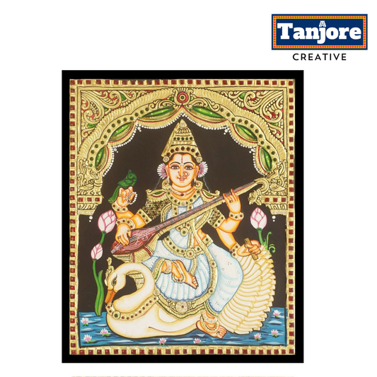 TANJORE PAINTING SWAN SARASWATHI