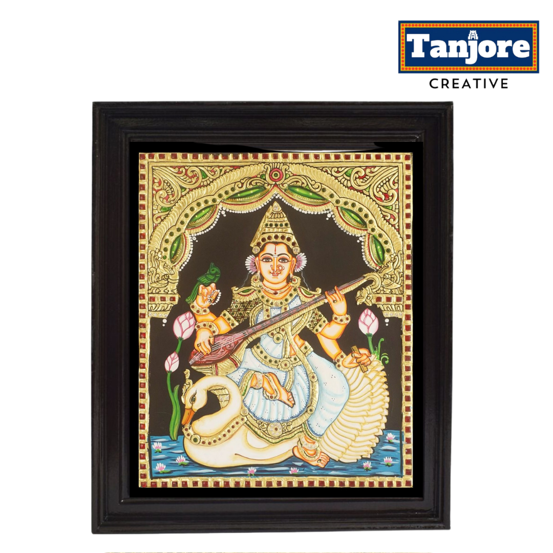 TANJORE PAINTING SWAN SARASWATHI