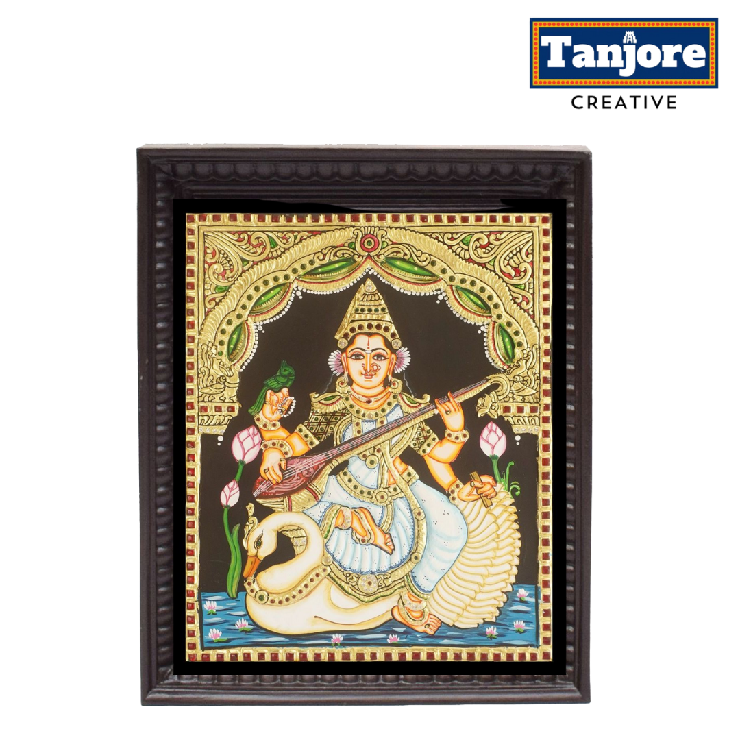 TANJORE PAINTING SWAN SARASWATHI