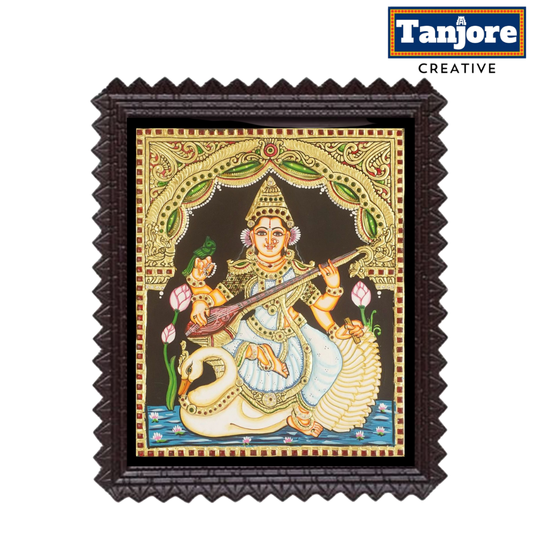 TANJORE PAINTING SWAN SARASWATHI