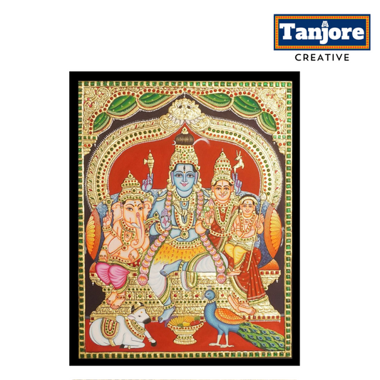 TANJORE PAINTING SHIVA FAMILY